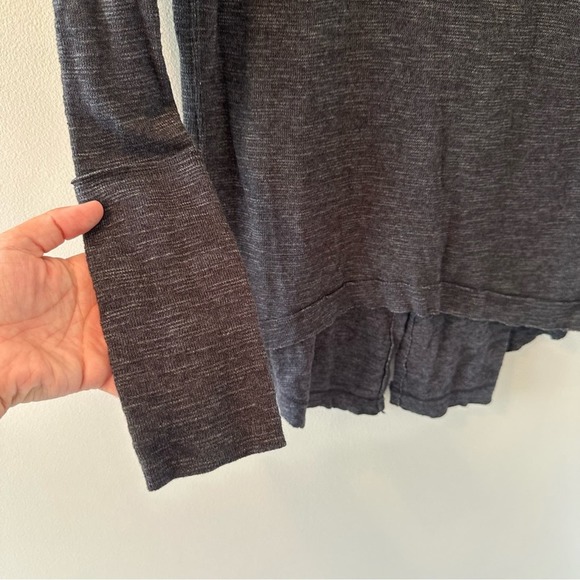 We The Free by Free People Cowl Neck Long Sleeve Slit Back Size Medium - Picture 3 of 6